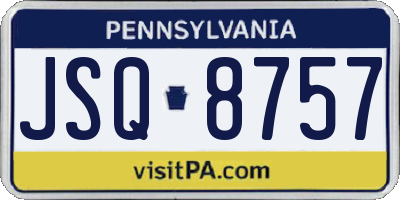 PA license plate JSQ8757