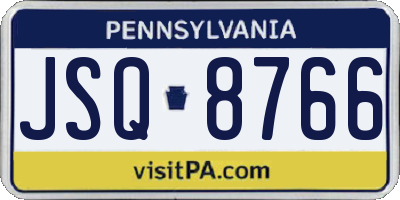 PA license plate JSQ8766