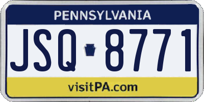 PA license plate JSQ8771