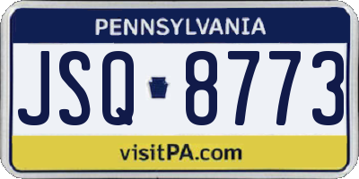 PA license plate JSQ8773