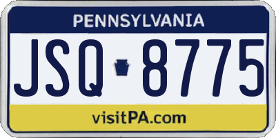 PA license plate JSQ8775