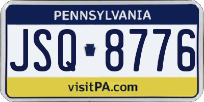 PA license plate JSQ8776