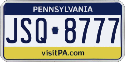 PA license plate JSQ8777