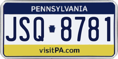 PA license plate JSQ8781