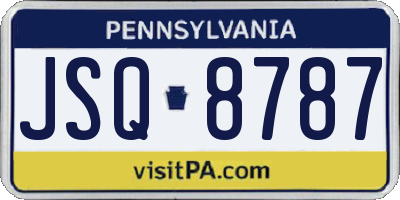 PA license plate JSQ8787