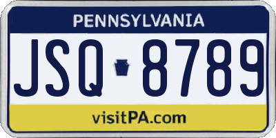 PA license plate JSQ8789