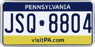 PA license plate JSQ8804
