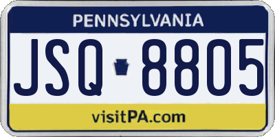 PA license plate JSQ8805