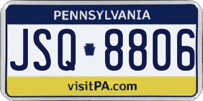 PA license plate JSQ8806