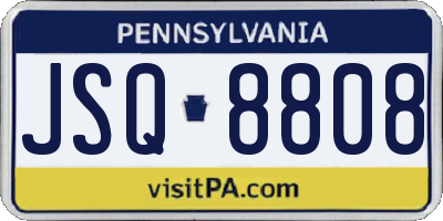 PA license plate JSQ8808
