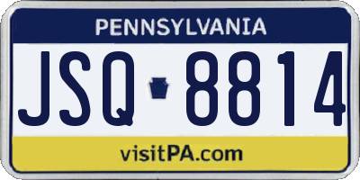 PA license plate JSQ8814