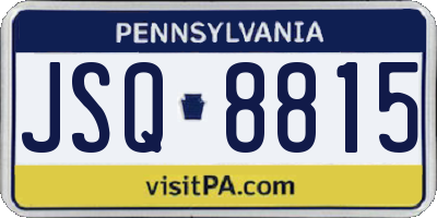 PA license plate JSQ8815