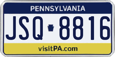 PA license plate JSQ8816