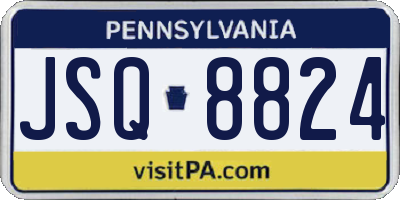 PA license plate JSQ8824