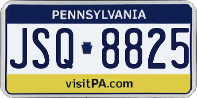 PA license plate JSQ8825