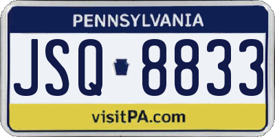 PA license plate JSQ8833