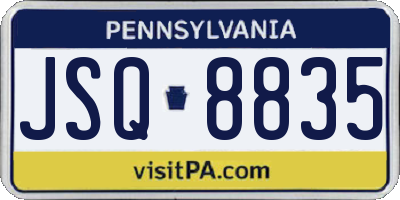 PA license plate JSQ8835