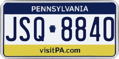PA license plate JSQ8840
