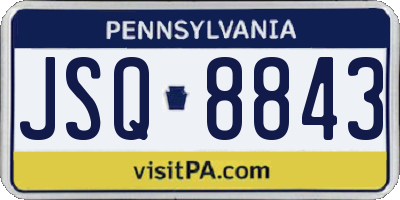 PA license plate JSQ8843