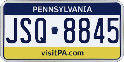 PA license plate JSQ8845