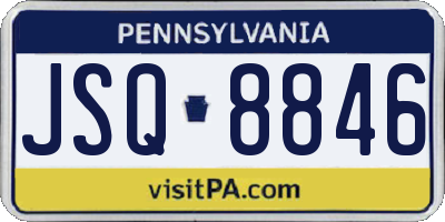 PA license plate JSQ8846