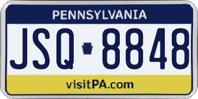 PA license plate JSQ8848