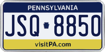PA license plate JSQ8850