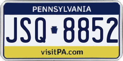 PA license plate JSQ8852