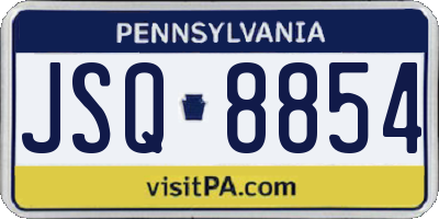 PA license plate JSQ8854