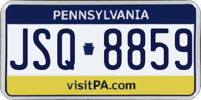 PA license plate JSQ8859