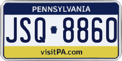 PA license plate JSQ8860
