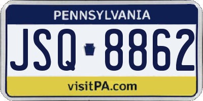 PA license plate JSQ8862