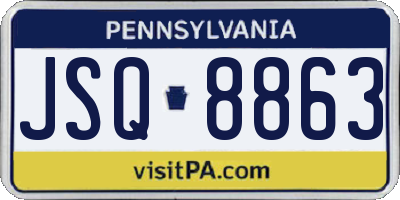 PA license plate JSQ8863