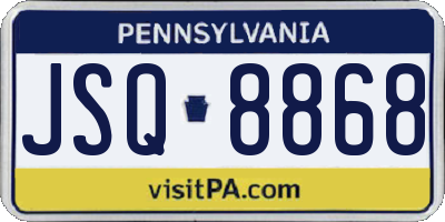 PA license plate JSQ8868
