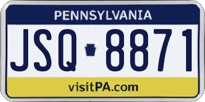 PA license plate JSQ8871