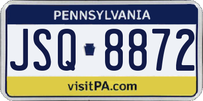 PA license plate JSQ8872