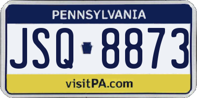 PA license plate JSQ8873