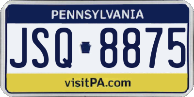 PA license plate JSQ8875