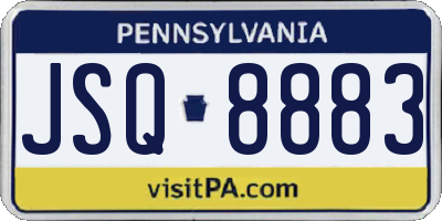 PA license plate JSQ8883