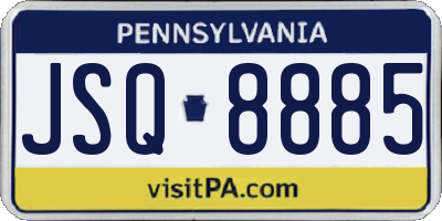 PA license plate JSQ8885