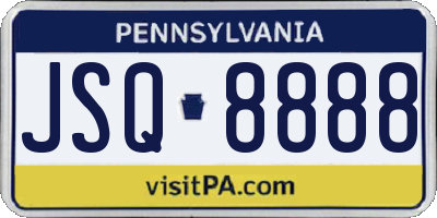 PA license plate JSQ8888