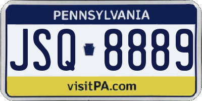 PA license plate JSQ8889