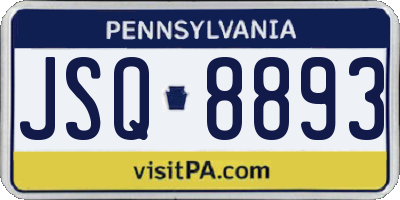 PA license plate JSQ8893