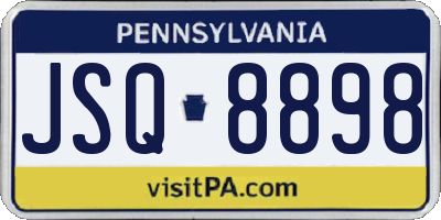 PA license plate JSQ8898