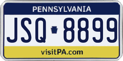 PA license plate JSQ8899