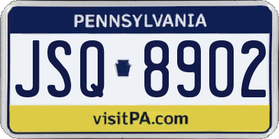 PA license plate JSQ8902