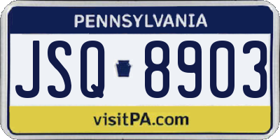 PA license plate JSQ8903