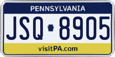 PA license plate JSQ8905