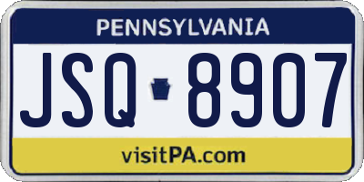 PA license plate JSQ8907