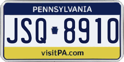 PA license plate JSQ8910
